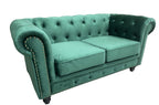 Sofá CHESTER PREMIUM, 2 plazas, tapizado velvet esmeralda