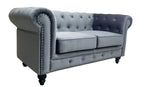 Sofá CHESTER PREMIUM, 2 plazas, tapizado velvet gris