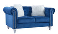 Sofá CHESTER STYLE, 2 plazas, tapizado velvet azul 67