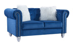Sofá CHESTER STYLE, 2 plazas, tapizado velvet azul 67