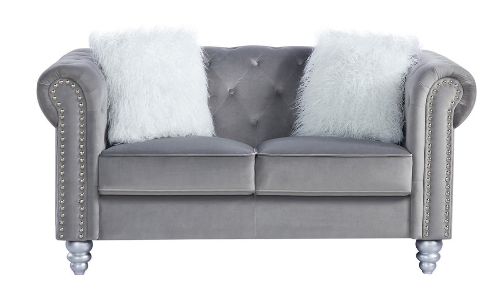 Sofá CHESTER STYLE, 2 plazas, tapizado velvet gris 27