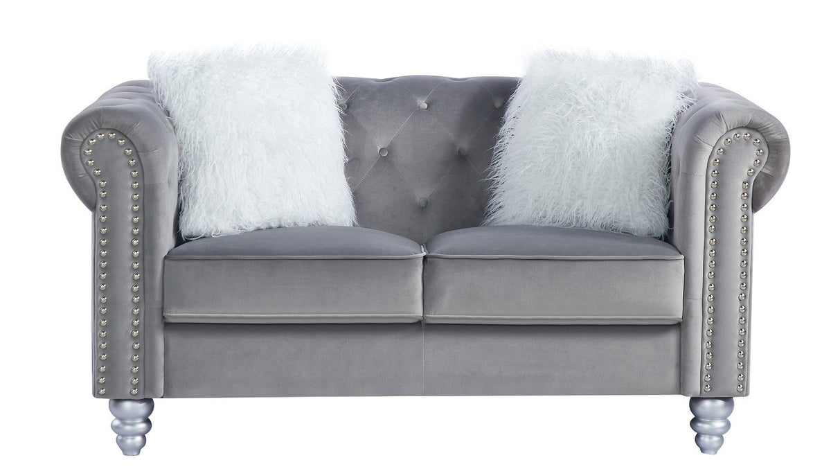 Sofá CHESTER STYLE, 2 plazas, tapizado velvet gris 27