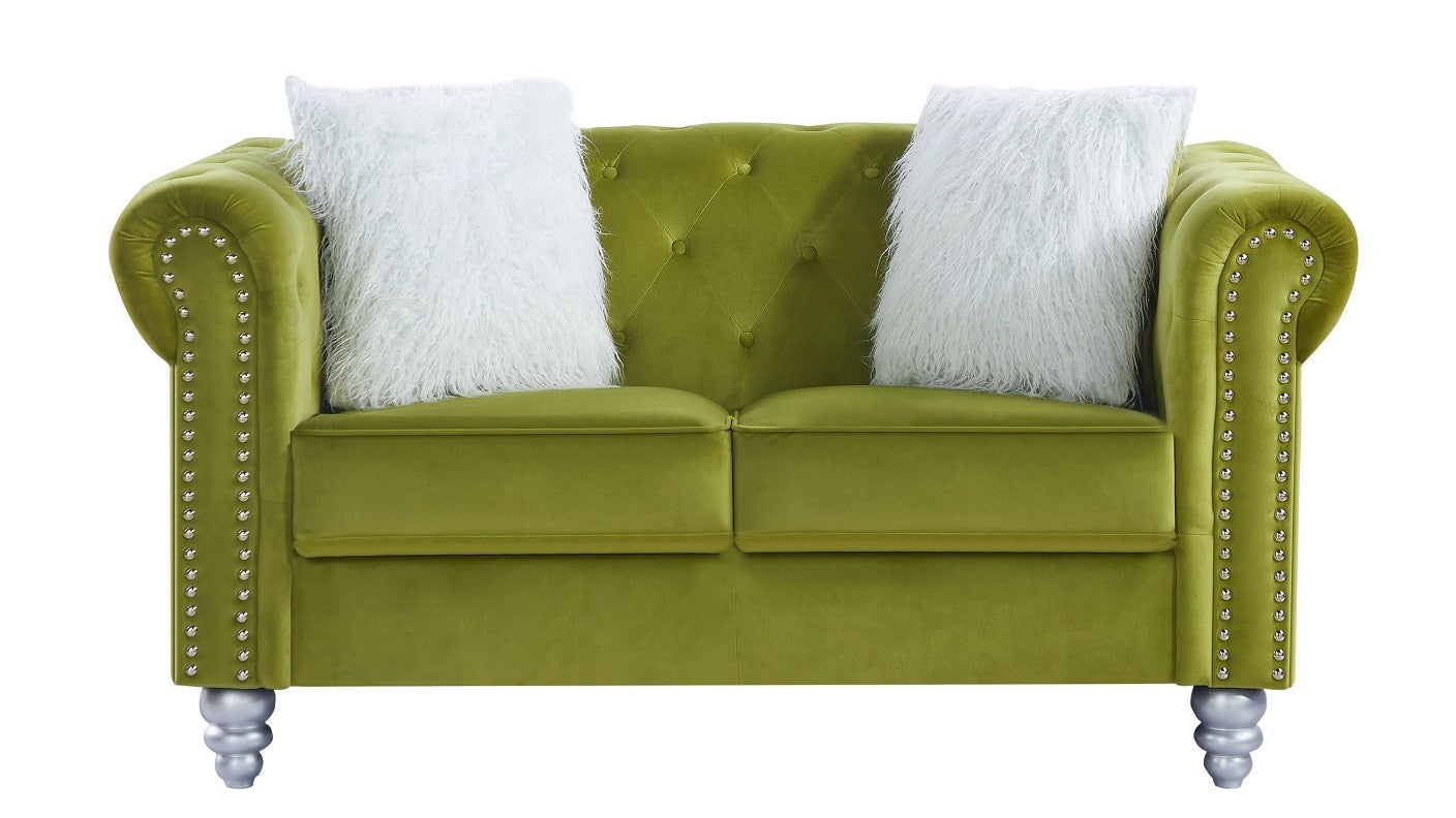 Sofá CHESTER STYLE, 2 plazas, tapizado velvet verde 38