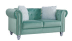 Sofá CHESTER STYLE, 2 plazas, tapizado velvet verde agua 58
