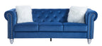 Sofá CHESTER STYLE, 3 plazas, tapizado velvet azul 67