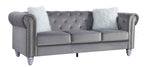 Sofá CHESTER STYLE, 3 plazas, tapizado velvet gris 27