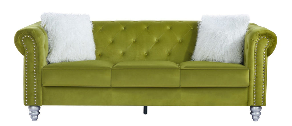 Sofá CHESTER STYLE, 3 plazas, tapizado velvet verde 38