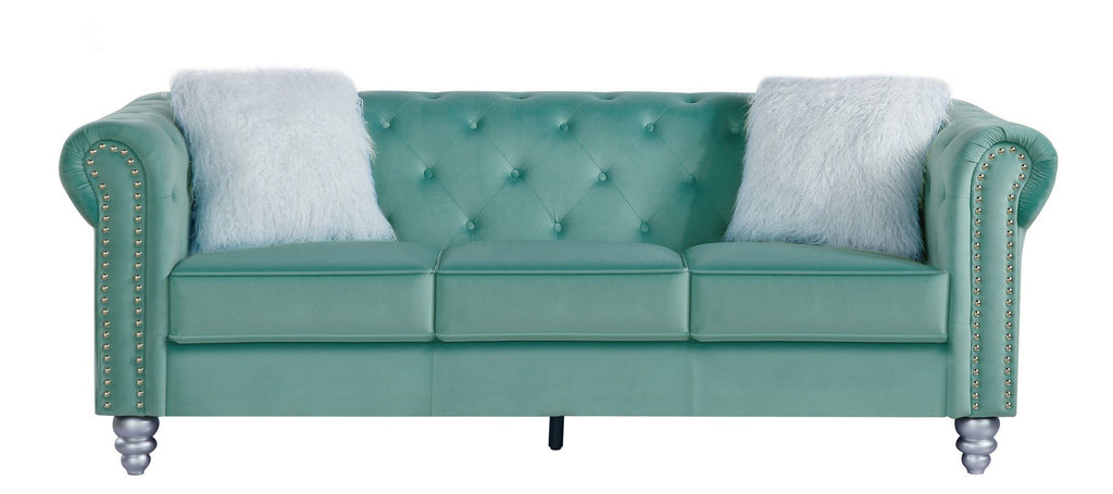 Sofá CHESTER STYLE, 3 plazas, tapizado velvet verde agua 58