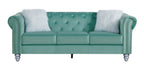 Sofá CHESTER STYLE, 3 plazas, tapizado velvet verde agua 58