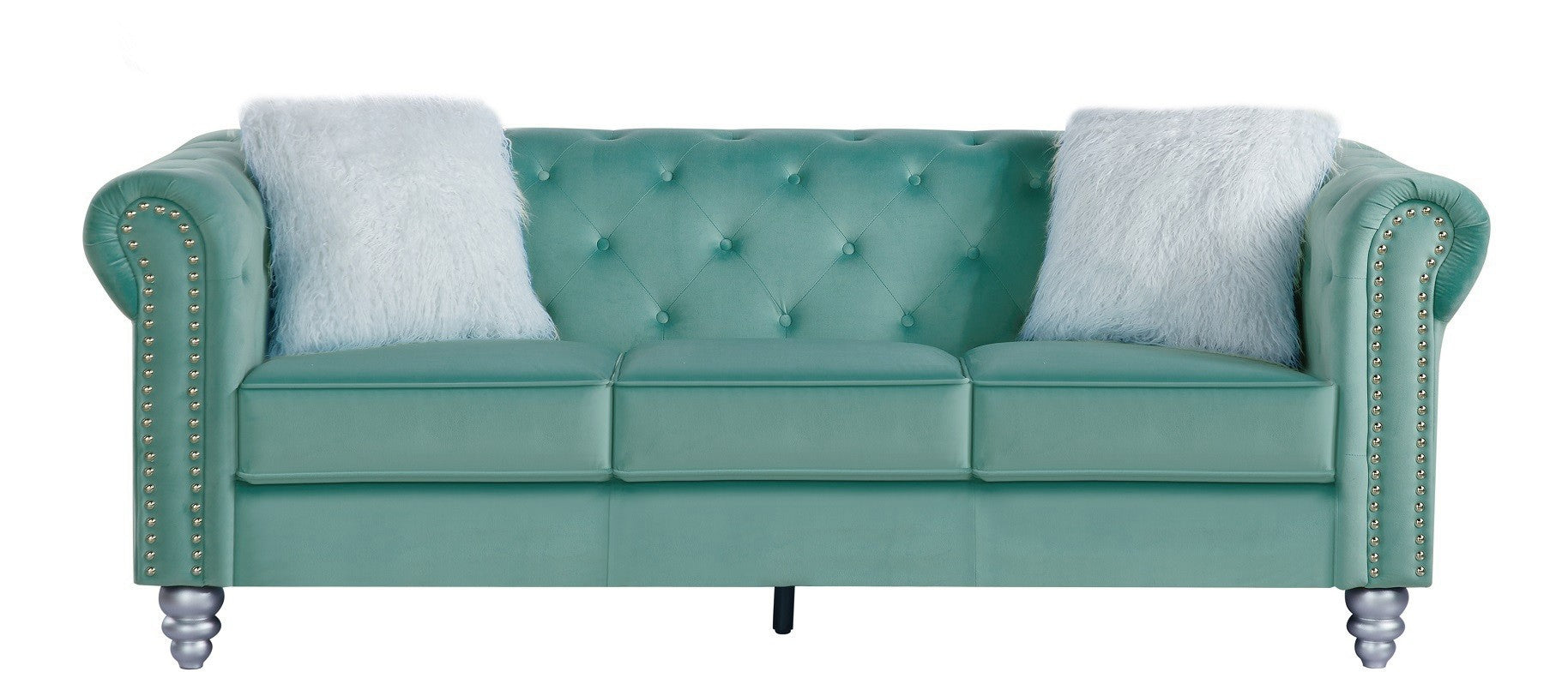 Sofá CHESTER STYLE, 3 plazas, tapizado velvet verde agua 58