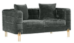 Sofá LARIOS, 2 plazas, tejido corduroy gris