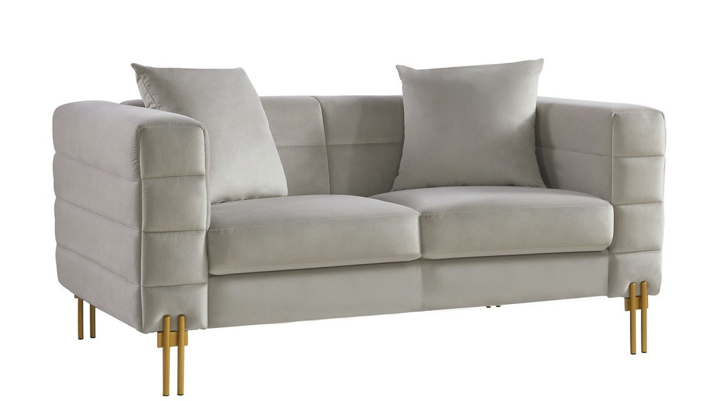 Sofá LARIOS, 2 plazas, tejido velvet gris claro 25