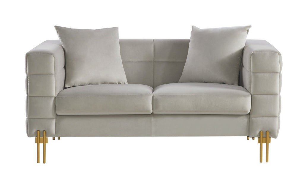 Sofá LARIOS, 2 plazas, tejido velvet gris claro 25