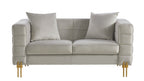 Sofá LARIOS, 2 plazas, tejido velvet gris claro 25