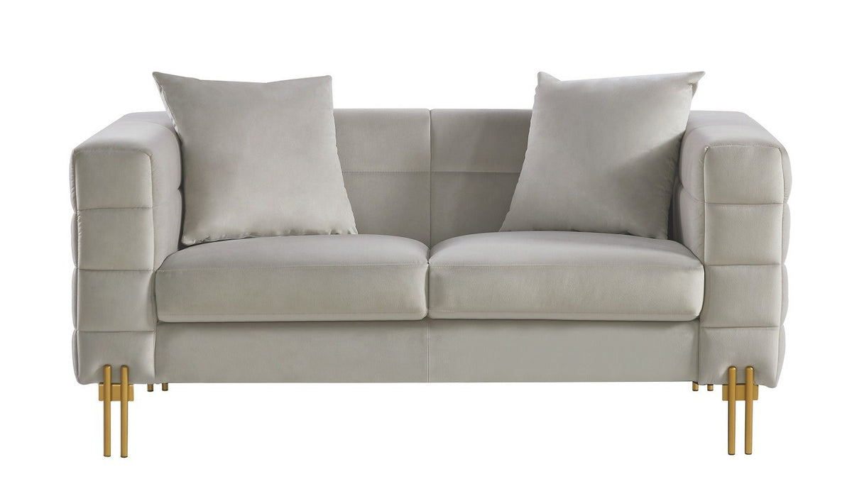 Sofá LARIOS, 2 plazas, tejido velvet gris claro 25