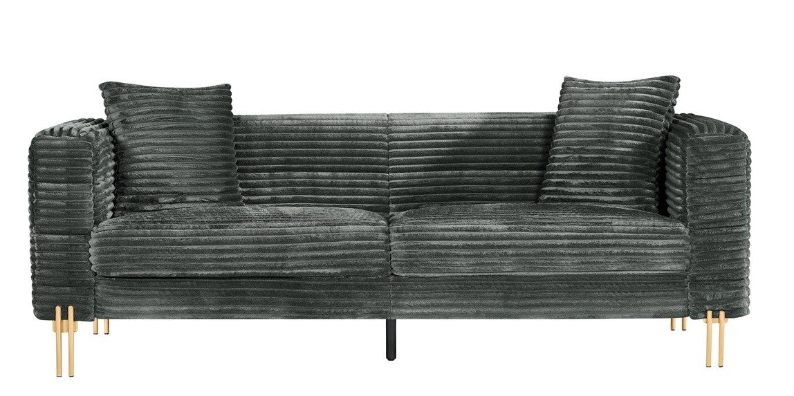Sofá LARIOS, 3 plazas, tejido corduroy gris