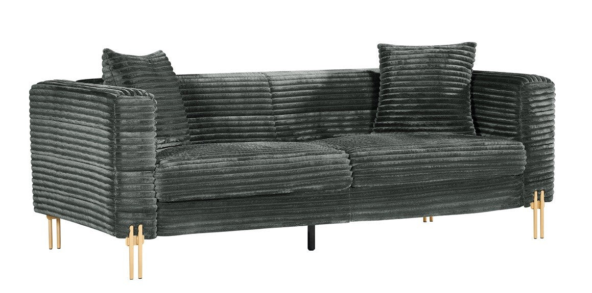 Sofá LARIOS, 3 plazas, tejido corduroy gris