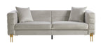 Sofá LARIOS, 3 plazas, tejido velvet gris claro 25