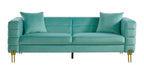 Sofá LARIOS, 3 plazas, tejido velvet verde agua 58