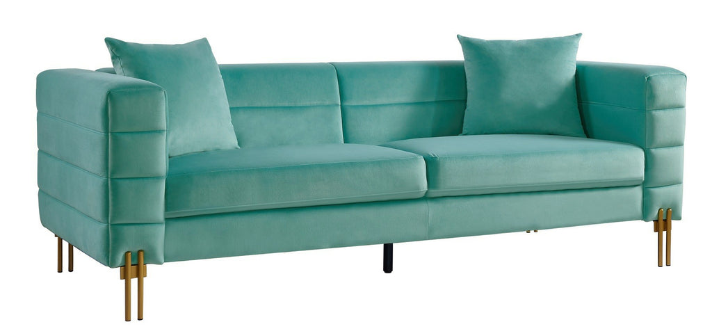 Sofá LARIOS, 3 plazas, tejido velvet verde agua 58