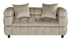 Sofá LORING, 2 plazas, tejido velvet gris claro 25