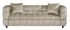 Sofá LORING, 3 plazas, tejido velvet gris claro 25