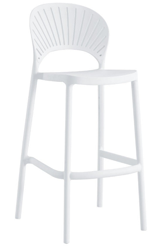 Taburete ABANICO, apilable, polipropileno blanco