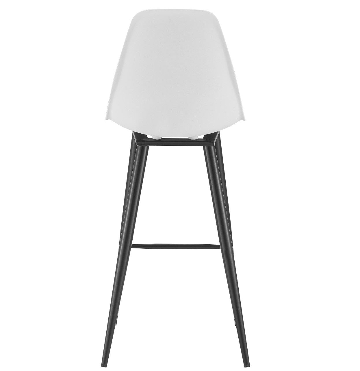 Taburete CLUNY, metal epoxi negro, polipropileno blanco