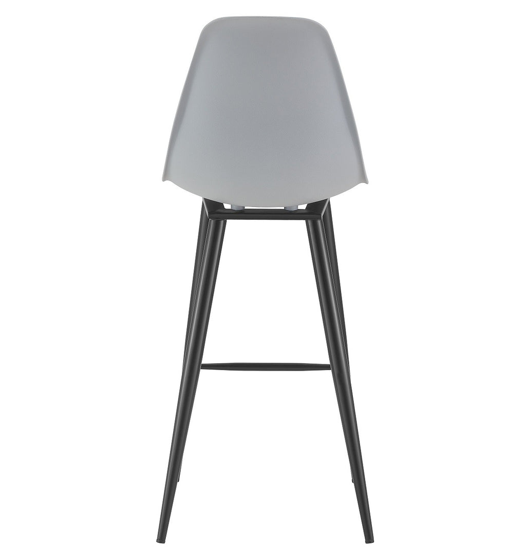 Taburete CLUNY, metal epoxi negro, polipropileno gris