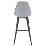 Taburete CLUNY, metal epoxi negro, polipropileno gris