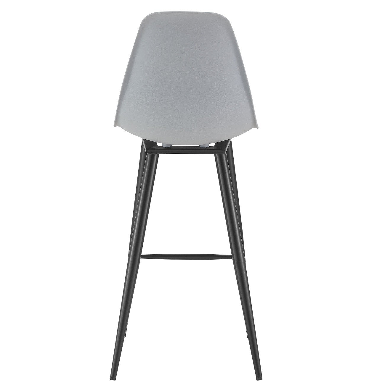 Taburete CLUNY, metal epoxi negro, polipropileno gris