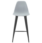 Taburete CLUNY, metal epoxi negro, polipropileno gris