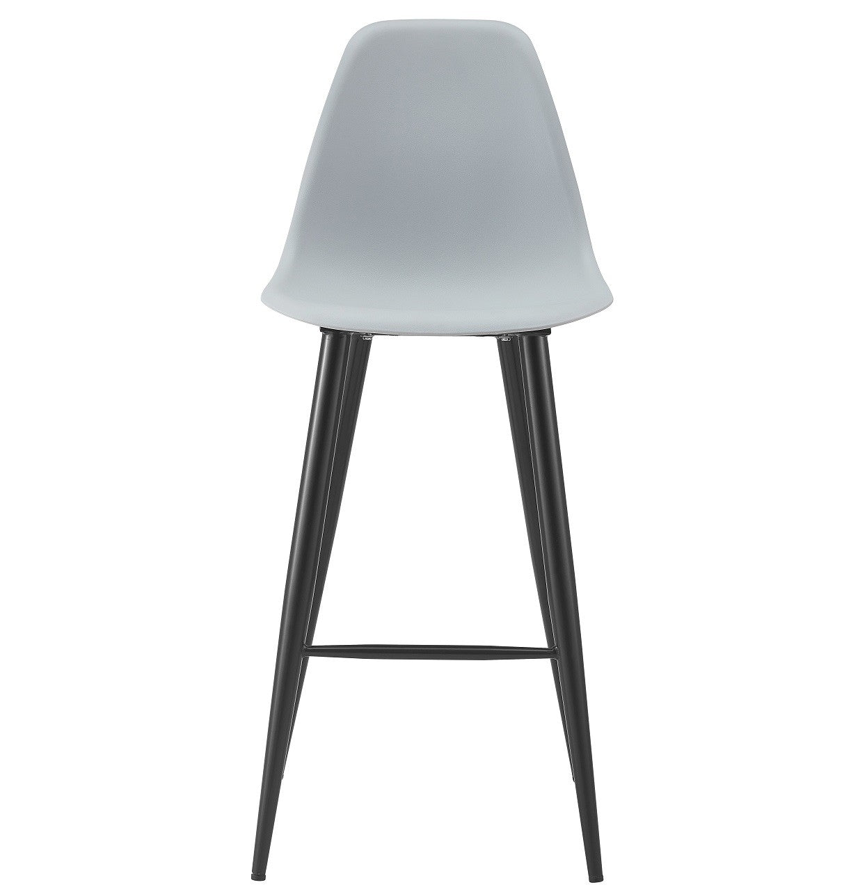 Taburete CLUNY, metal epoxi negro, polipropileno gris