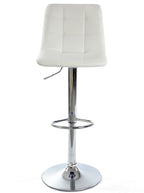 Taburete DESEO NEW (M), cromado, similpiel blanca