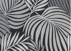 Taburete HORUS NEW, metal, tapizado velvet gris con trasera floral a juego