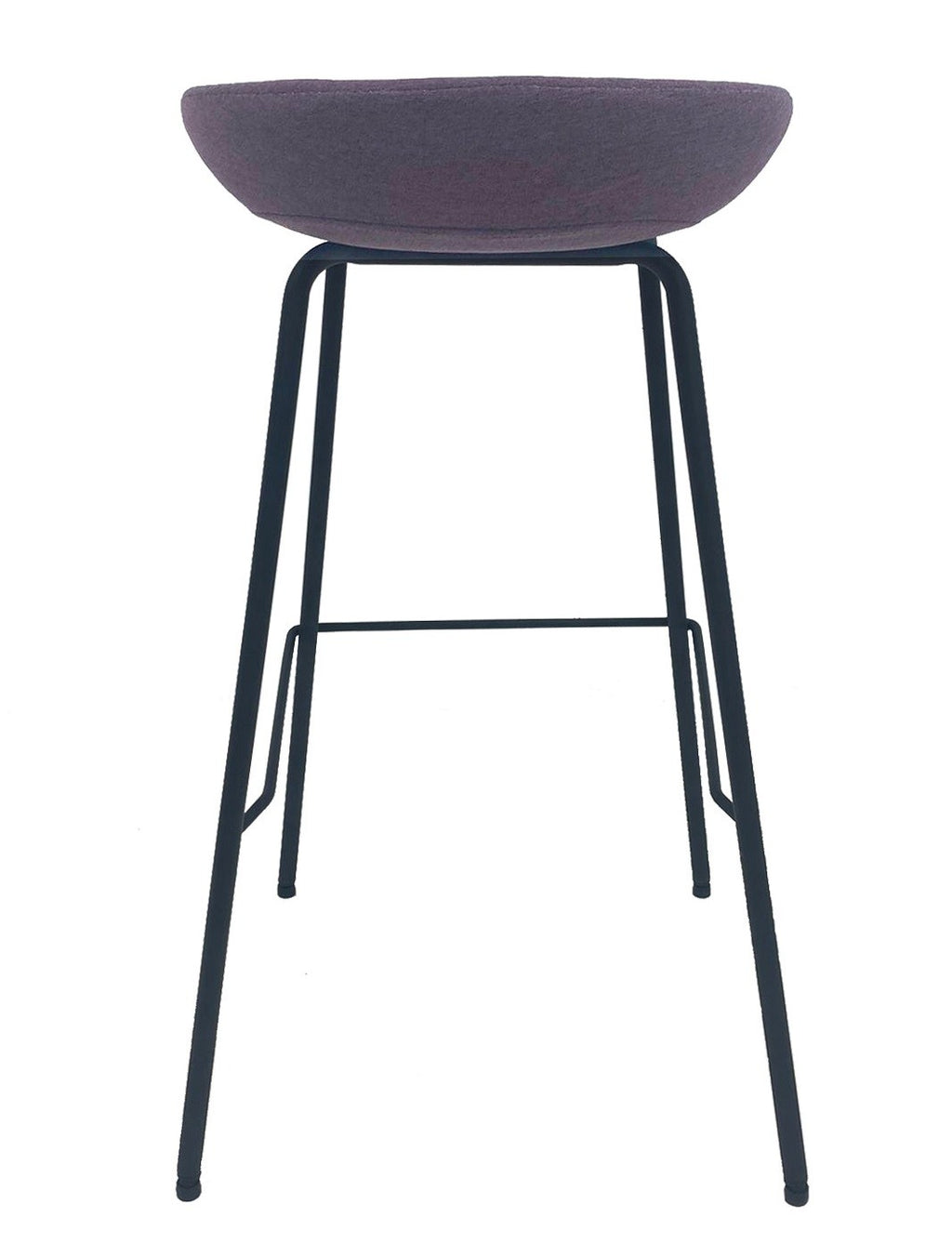 Taburete KIEL, metal, tapizado tejido rosa