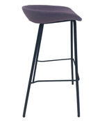 Taburete KIEL, metal, tapizado tejido rosa
