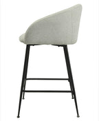 Taburete LAUREN 60 cms, metal, tapizado tejido linen gris claro