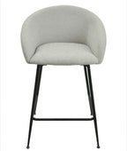 Taburete LAUREN 60 cms, metal, tapizado tejido linen gris claro