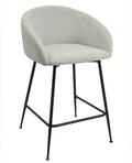 Taburete LAUREN 60 cms, metal, tapizado tejido linen gris claro