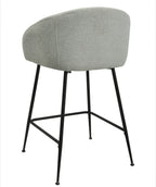 Taburete LAUREN 60 cms, metal, tapizado tejido linen gris claro