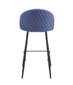 Taburete MAGDA, metal, tapizado velvet azul