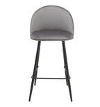Taburete MAGDA NEW, metal, tapizado velvet gris