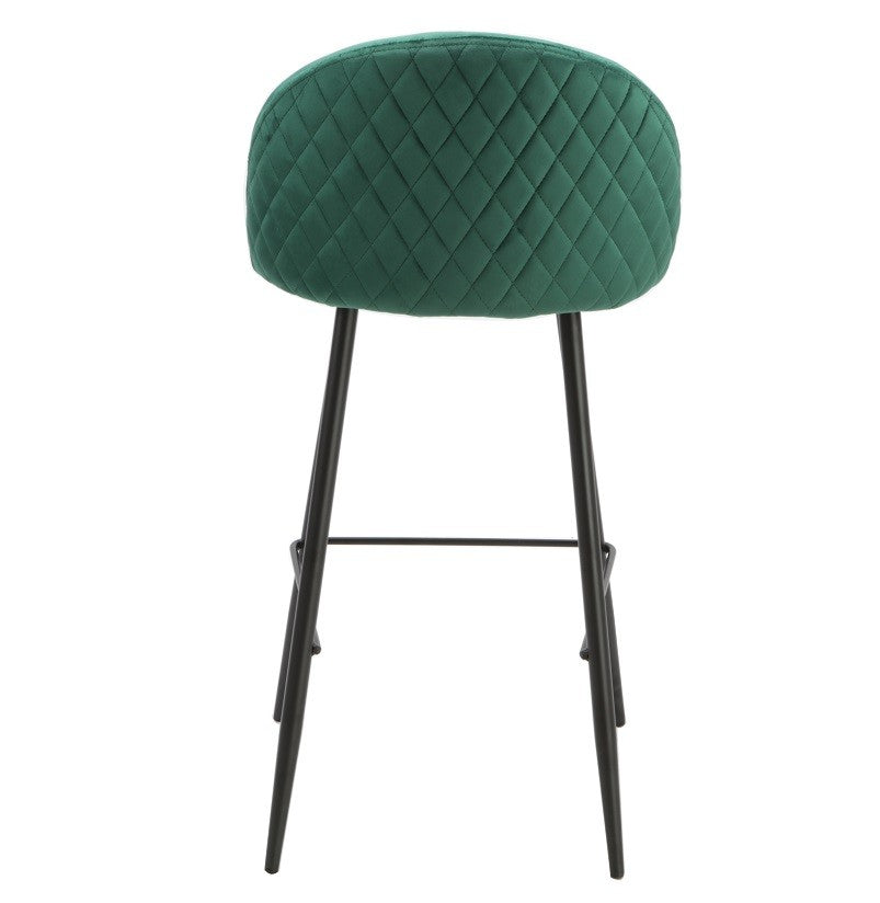 Taburete MAGDA NEW, metal, tapizado velvet verde