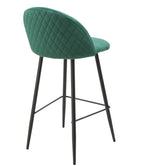 Taburete MAGDA NEW, metal, tapizado velvet verde