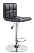 Taburete MIAMI (M), cromado, similpiel negra