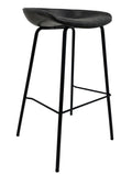 Taburete MISSOURI, metal, similpiel negra