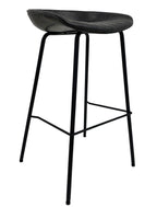 Taburete MISSOURI, metal, similpiel negra