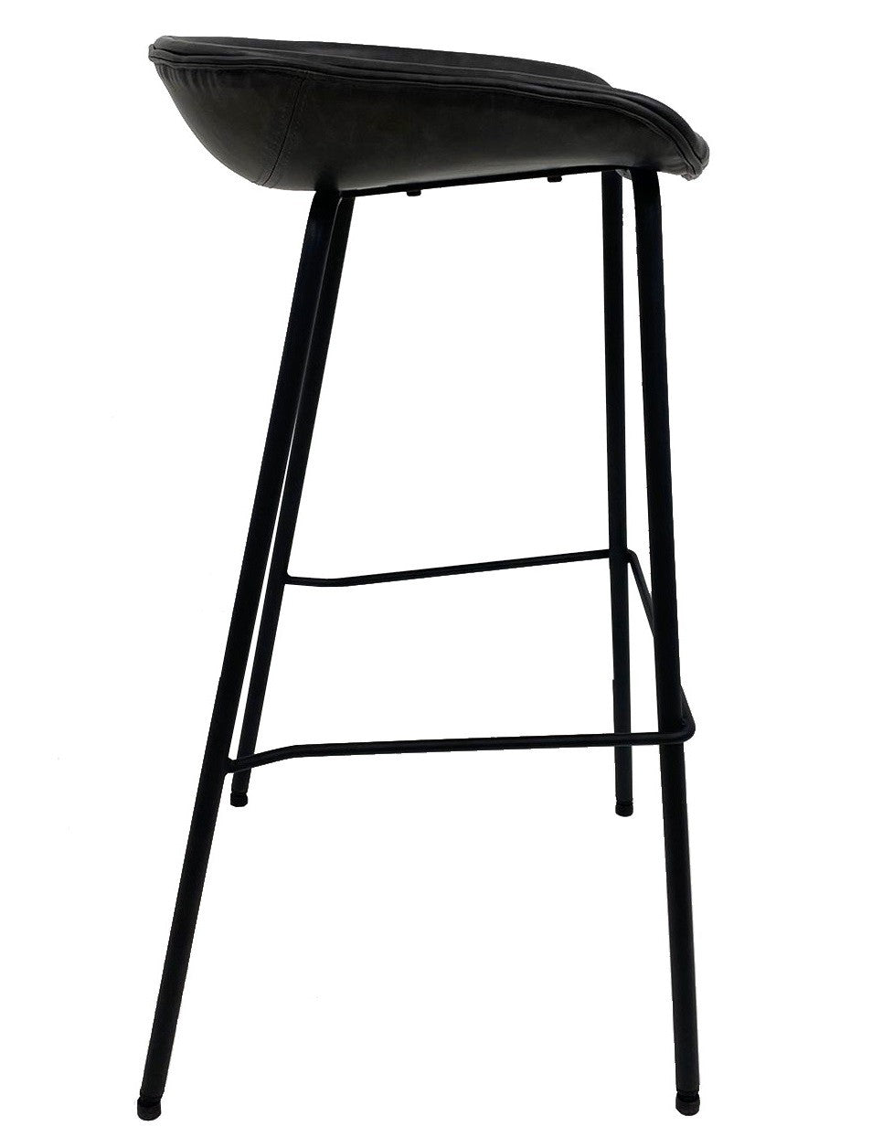 Taburete MISSOURI, metal, similpiel negra