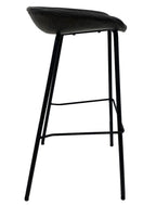 Taburete MISSOURI, metal, similpiel negra